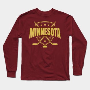 Minnesota Hockey | 2 sided basic gold Long Sleeve T-Shirt